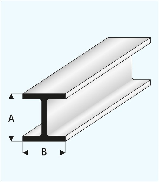 Dwuteownik H plastikowy 2,0 x 2,0 x 1000 mm - MAQU