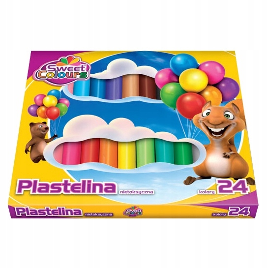 Plastelina szkolna 24 szt różne kolory