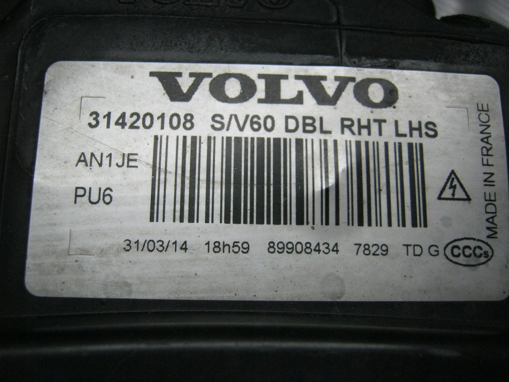 Reflektor xenon lewy Volvo V60 S60 Lift 31420108