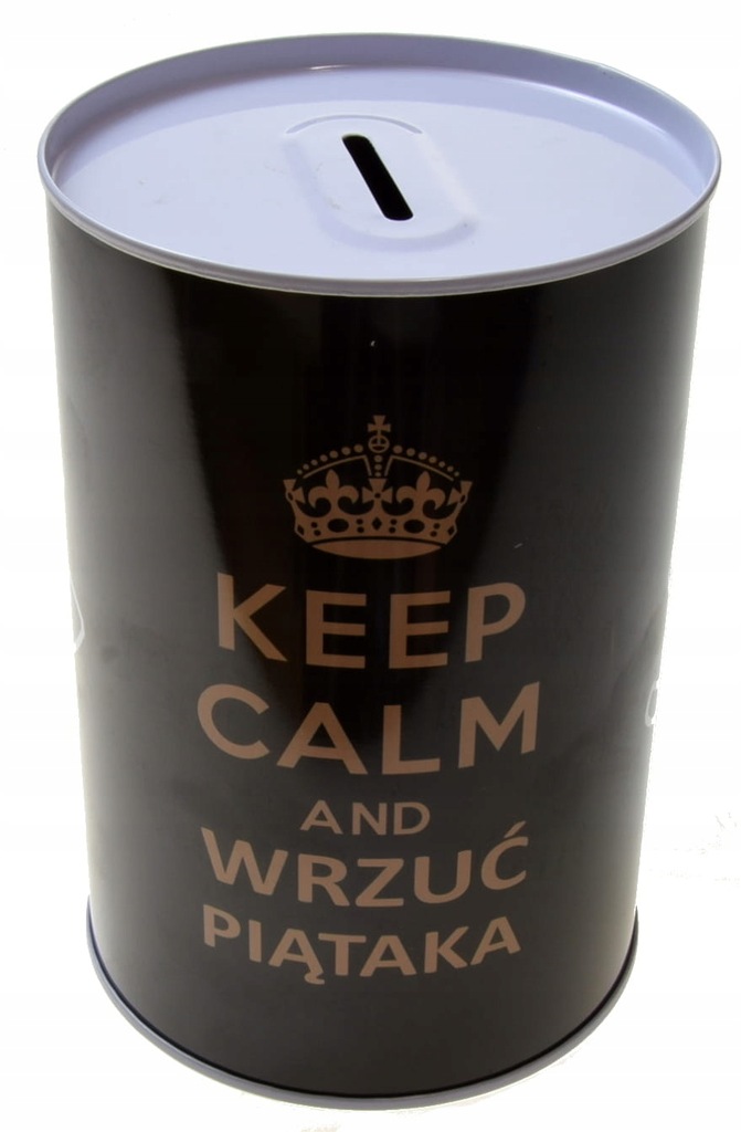 Skarbonka puszka metalowa Keep calm and wrzuć 5