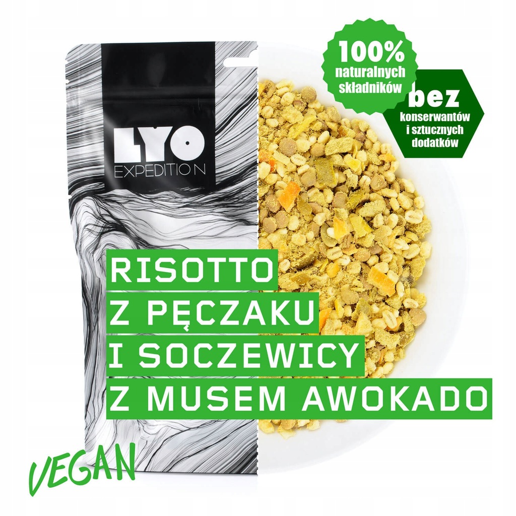 Risotto z pęczaku i soczewicy z awokado LYO FOOD