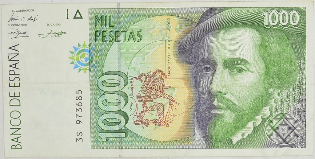 7.Hiszpania, 1 000 Peset 1992, P.163, St.3+