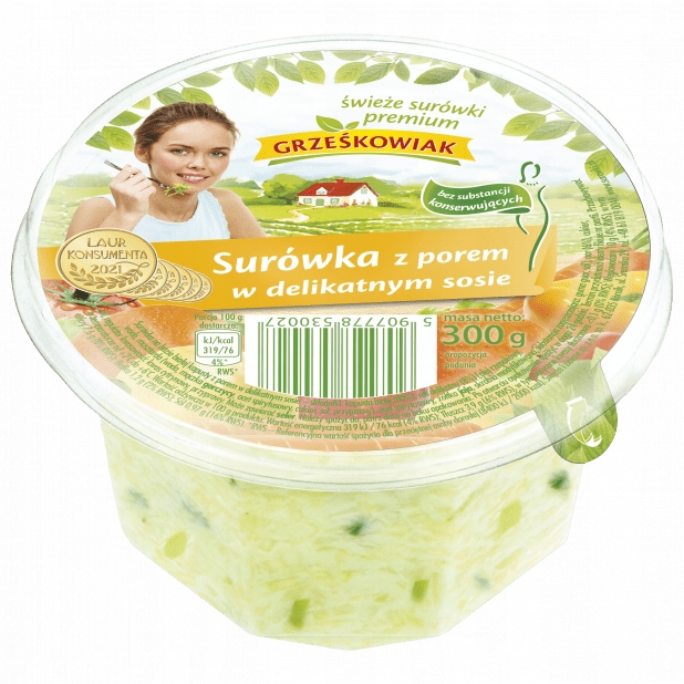 SURÓWKA Z POREM W DELIKATNYM SOSIE POLSKA 300G GRZEŚKOWIAK