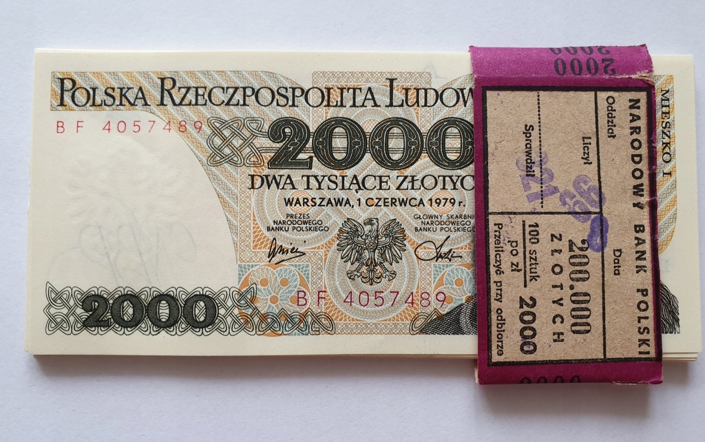 Купить Банкнота Польской Народной Республики номиналом 2000 злотых 1979 года, серия BF UNC.: отзывы, фото, характеристики в интерне-магазине Aredi.ru