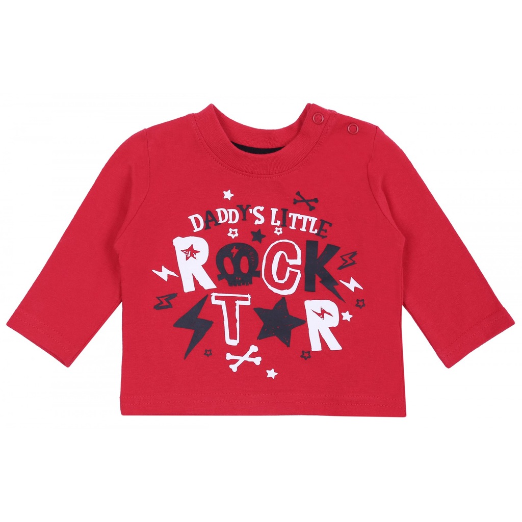 Czerwona bluzka Rock Star PRIMARK 0-3 m 62 cm