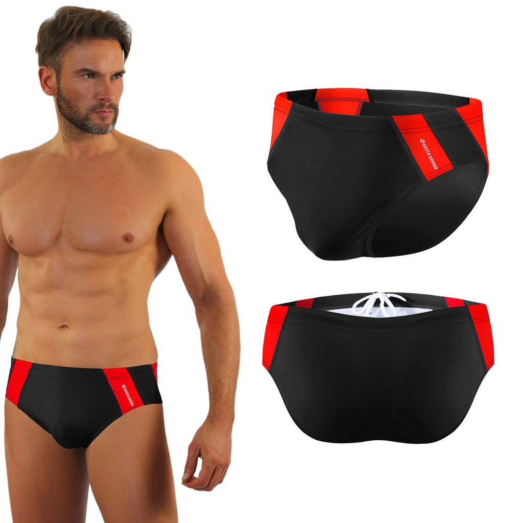 Wygodne slipy kąpielowe męskie MAXI Sesto Senso 447 czarne 3XL