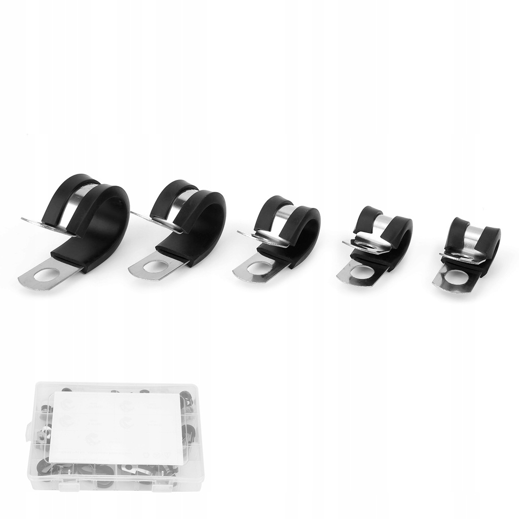 42 szt. Asortyment obejm rurowych typu R ze stali