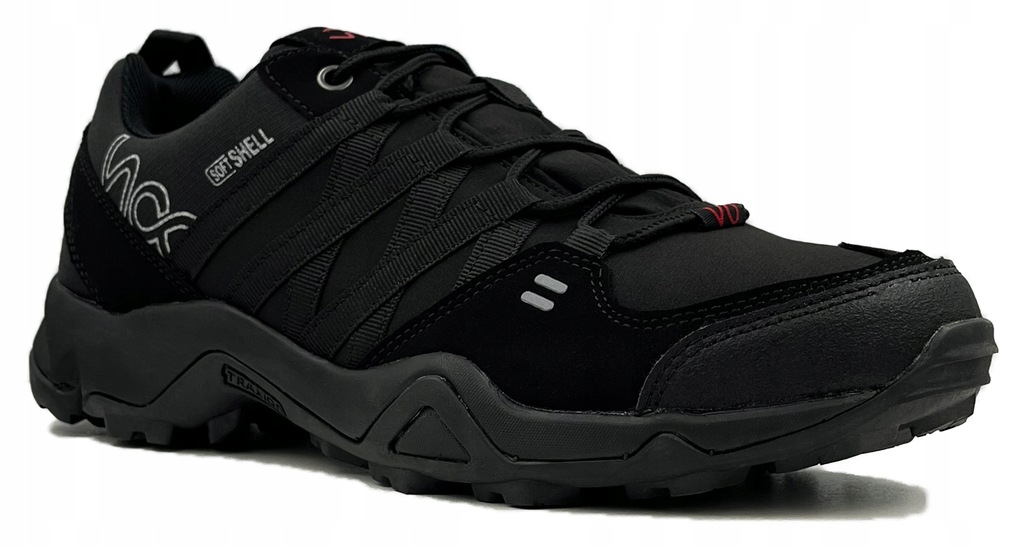 Męskie buty trekkingowe Soft Shell terenowe, wodoodporne outdoor czarne 45
