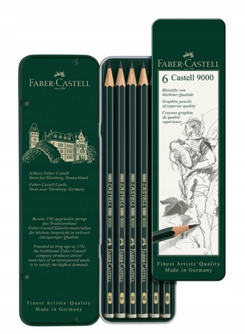 Ołówek Faber-Castell 9000 6 sztuk 119603 Pudełko