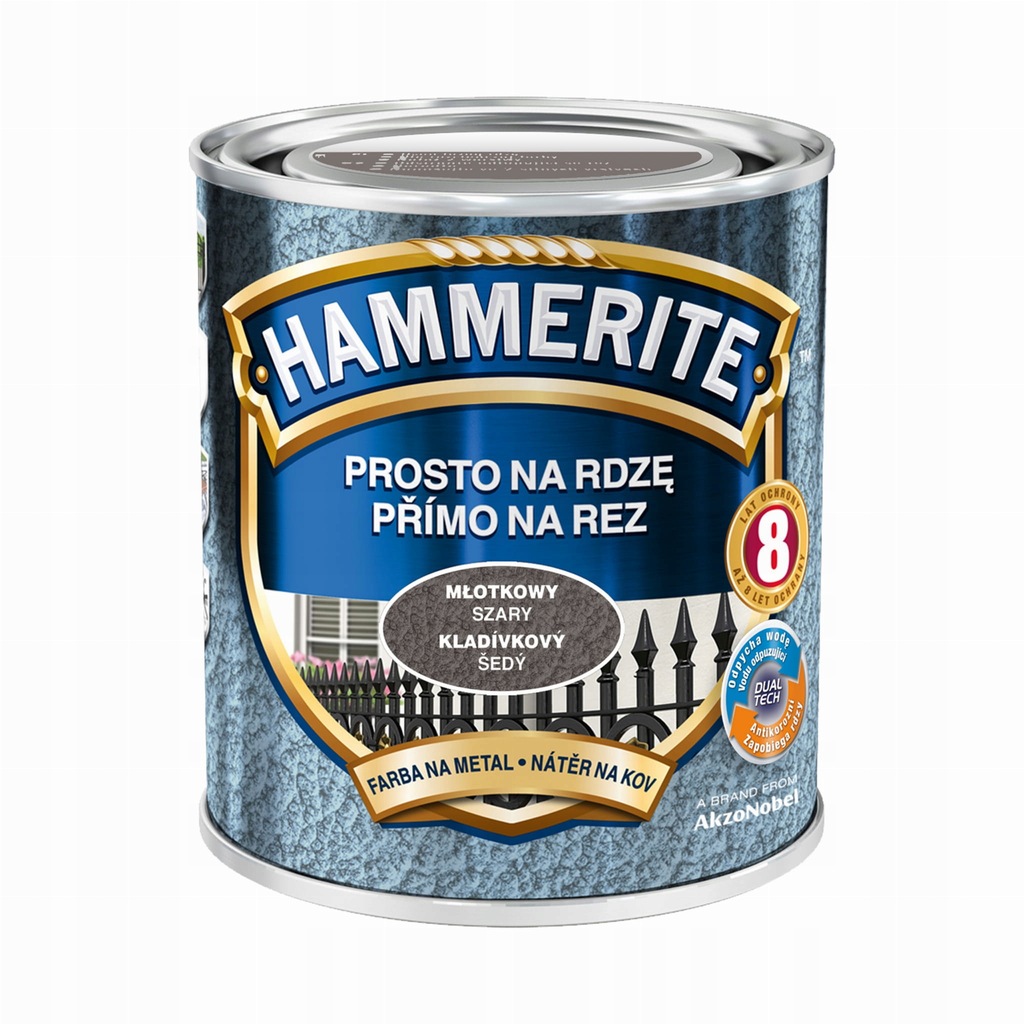 Hammerite Prosto na rdzę 0,75L - Młotkowy Szary