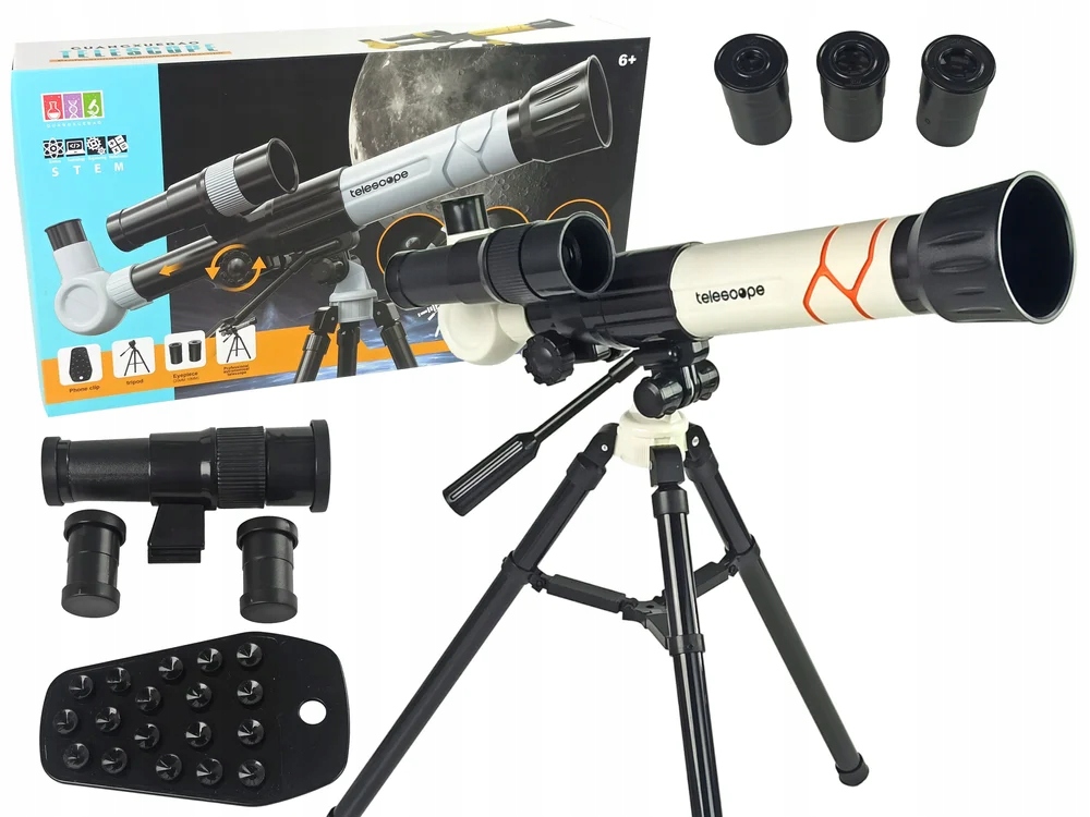 Scientific Educational Telescope With A White Phone Holder