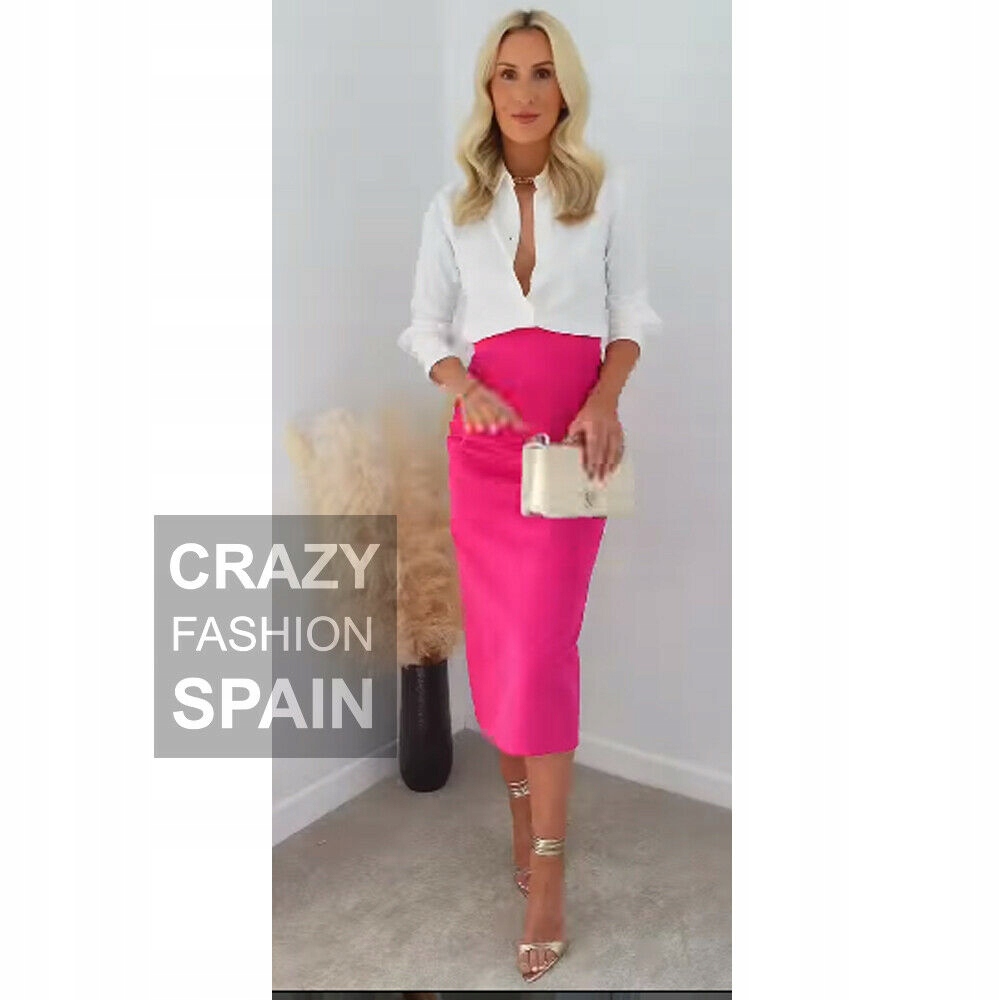 ZARA SPÓDNICA DOPASOWANA FUKSJA PINK WYSOKI STAN S