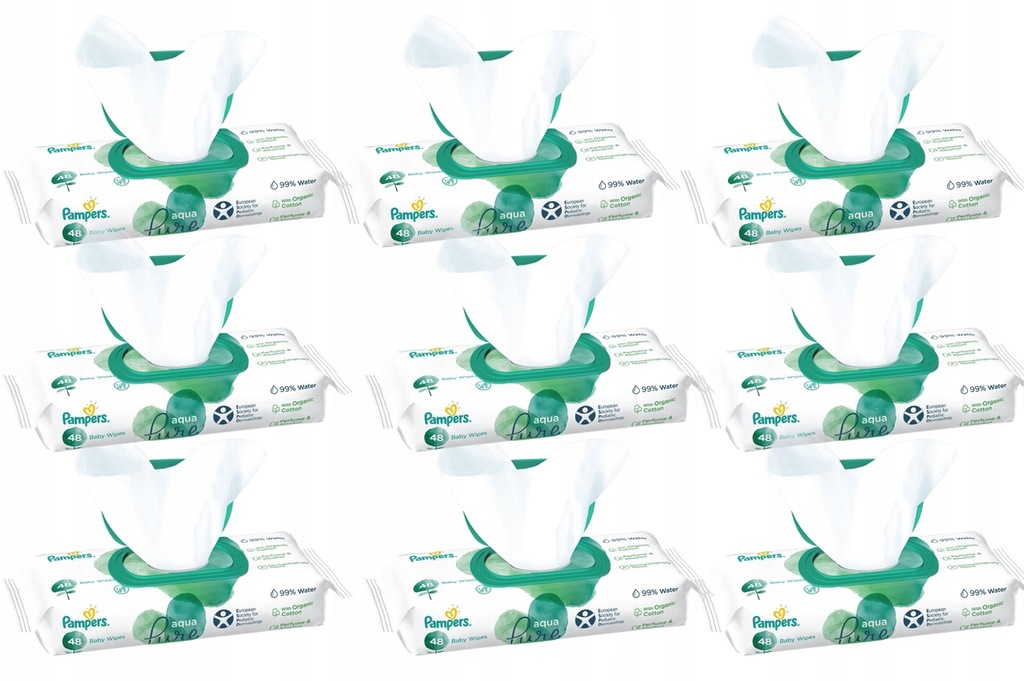 Купить Влажные салфетки PAMPERS AQUA PURE 9x48 = 432 шт.: отзывы, фото, характеристики в интерне-магазине Aredi.ru