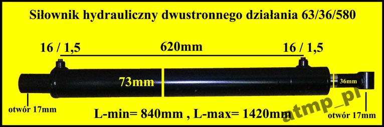 Siłownik do brony włóki łąkowej polowej 580mm