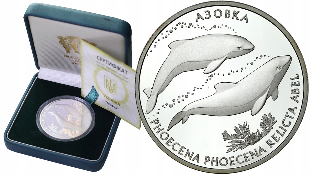 Ukraina 10 hrywien 2004 Delfin Azowski SREBRO