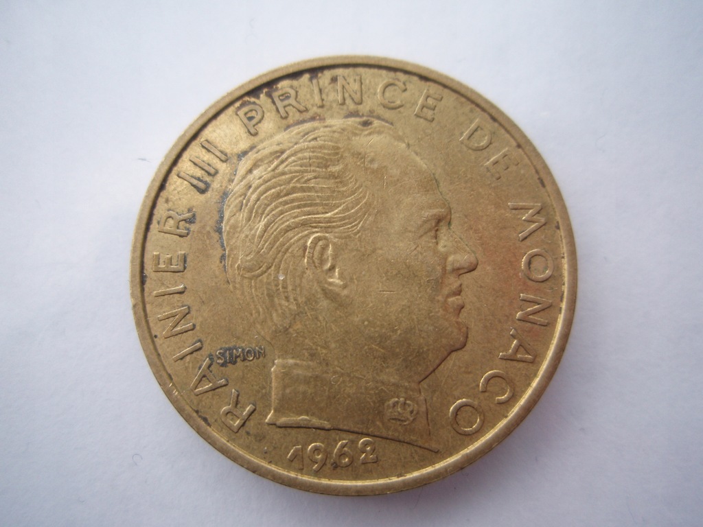 10 centymów 1962, (róg i sowa), Monako