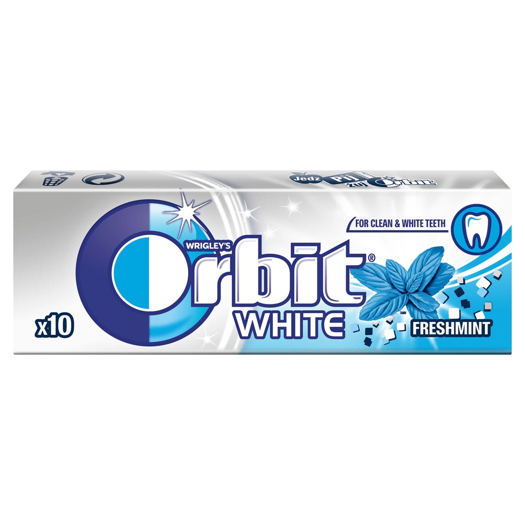 ORBIT GUMA WHITE FRESHM 10DR