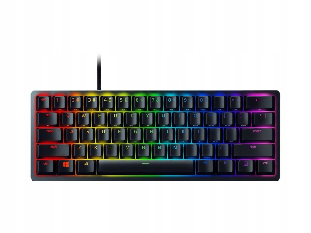 Razer Huntsman Mini 60%, klawiatura gamingowa, Opto-Mechaniczna, oświetleni