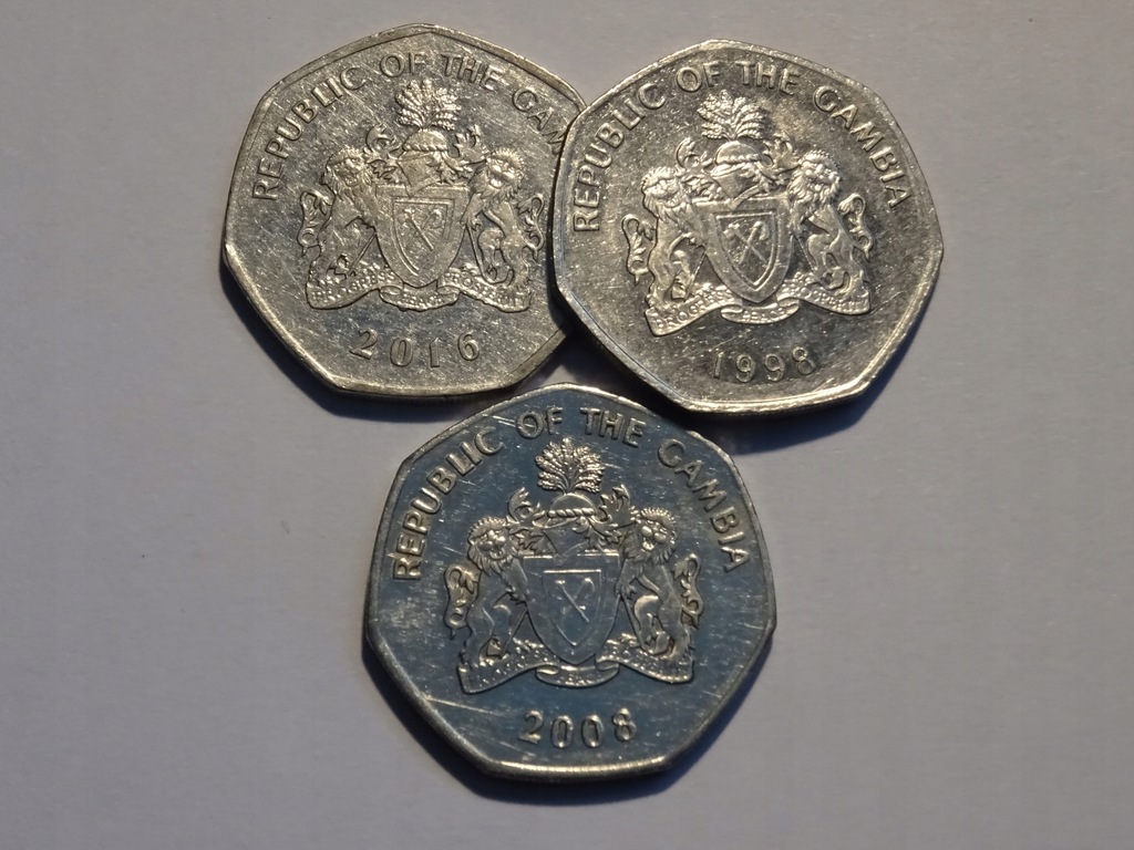 3 monety Gambia 1 dolasi -H134