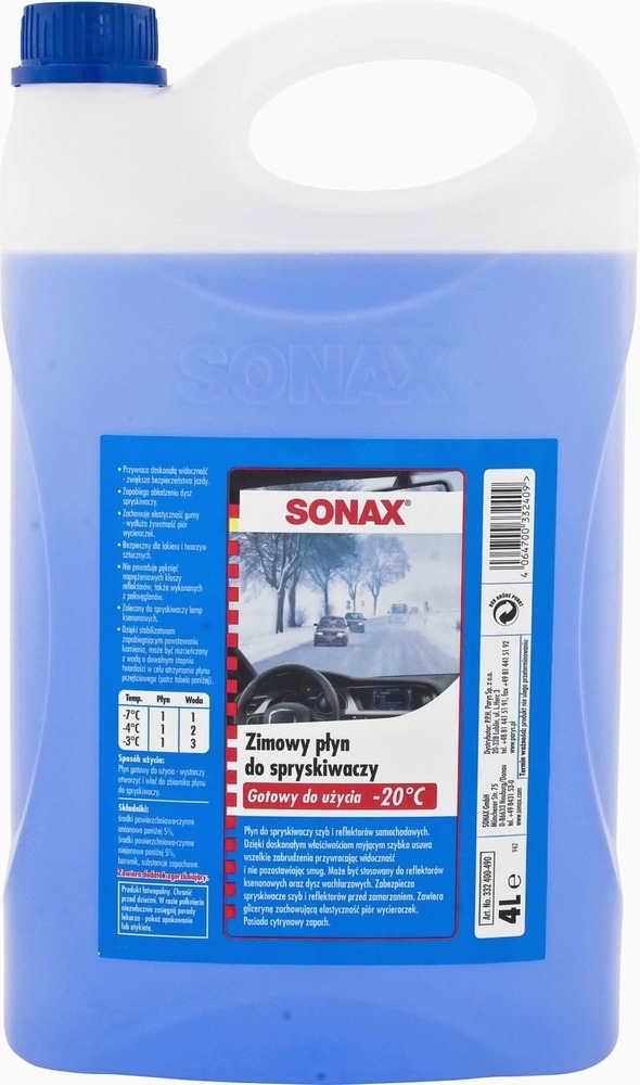 PŁYN DO SPRYSKIWACZY 4L ZIMOWY SONAX -20ST