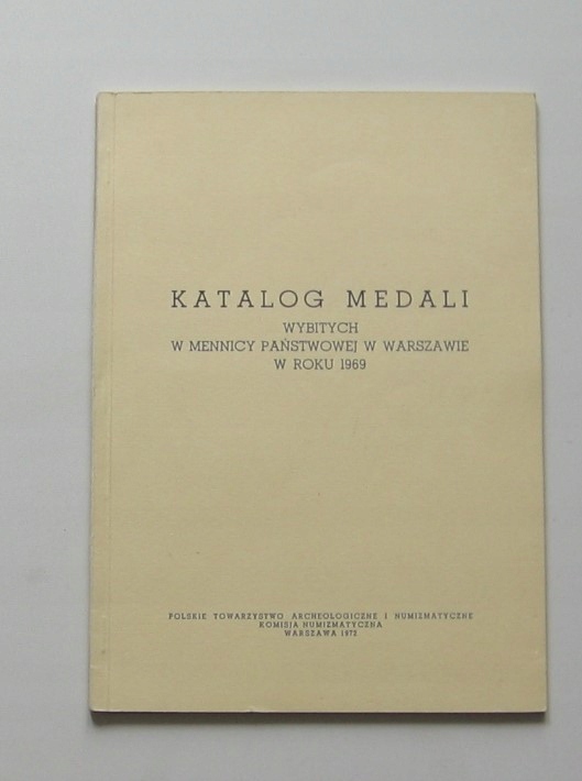 Katalog medali mennicy państwowej w Warszawie 1969