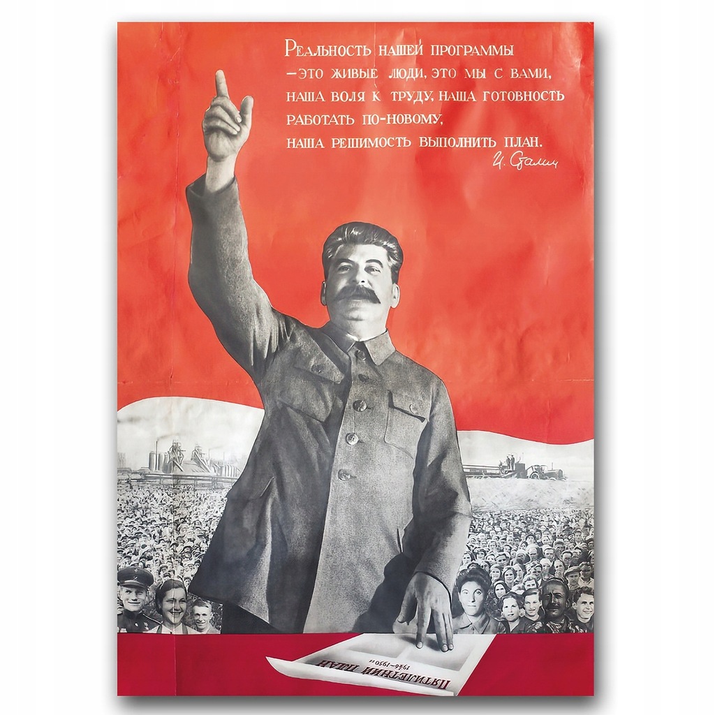Plakat propaganda ścienny dekor Józef Stalin 30x40