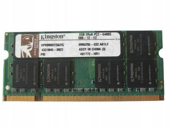 Pamięć do laptopa SODIMM DDR2 800MHz PC6400 Kingston 1x 2GB Gwarancja