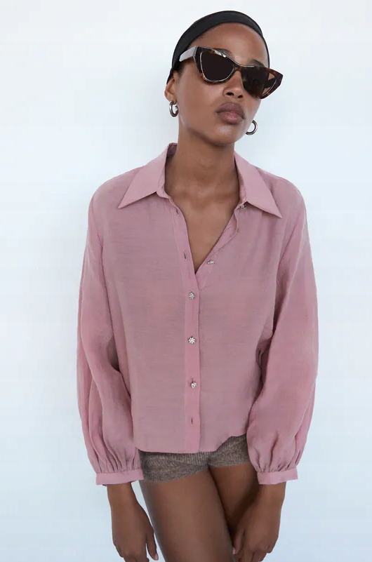 ZARA DAMSKA RÓŻOWA KOSZULA NA GUZIKI M 1HEC