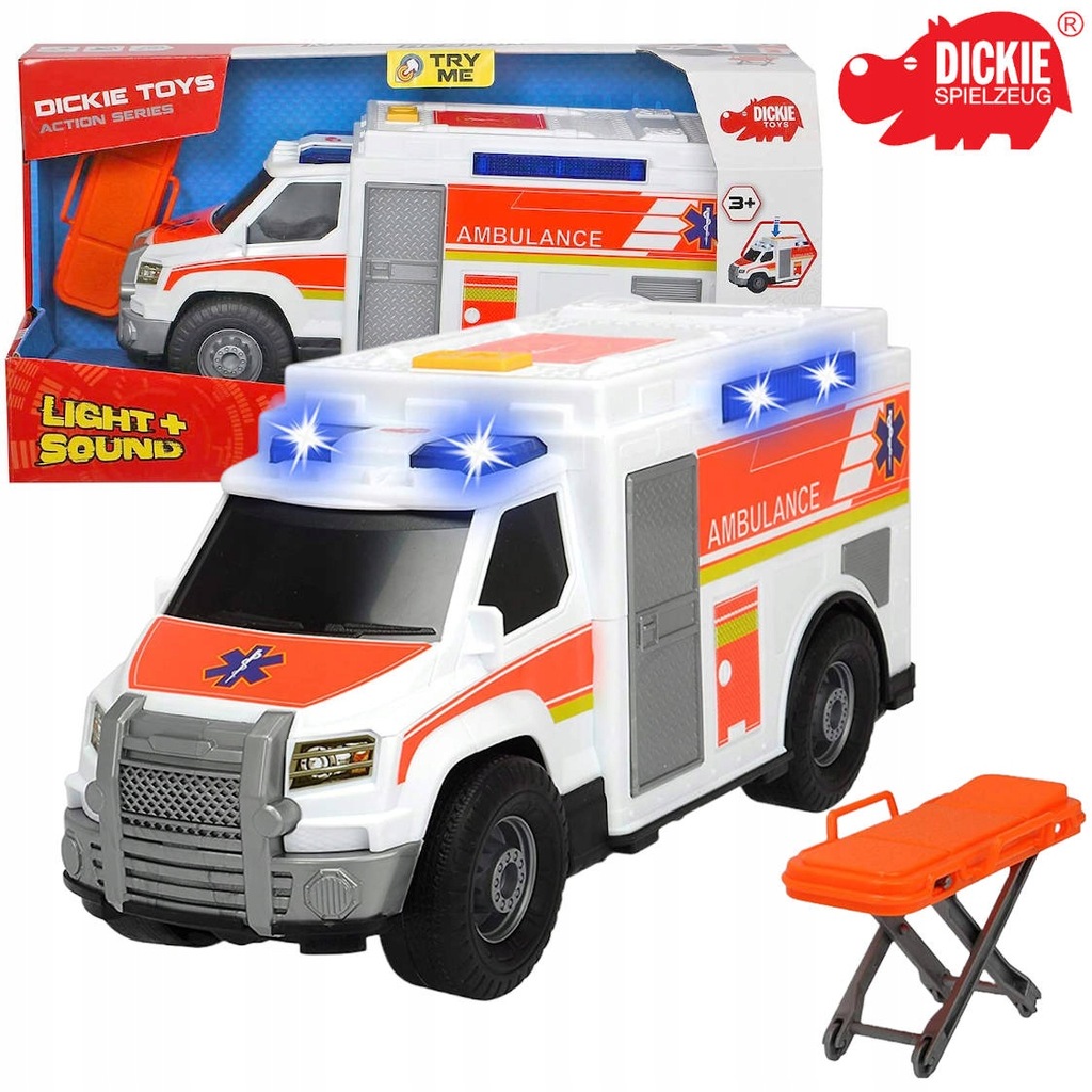 DICKIE TOYS KARETKA AMBULANS ŚWIATŁO I DŹWIĘK 3+