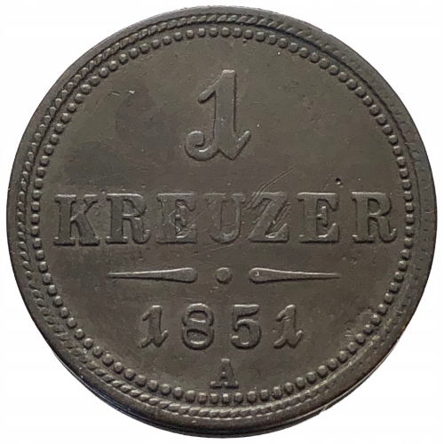 43187. Austria - 1 krajcar - 1851r. - A