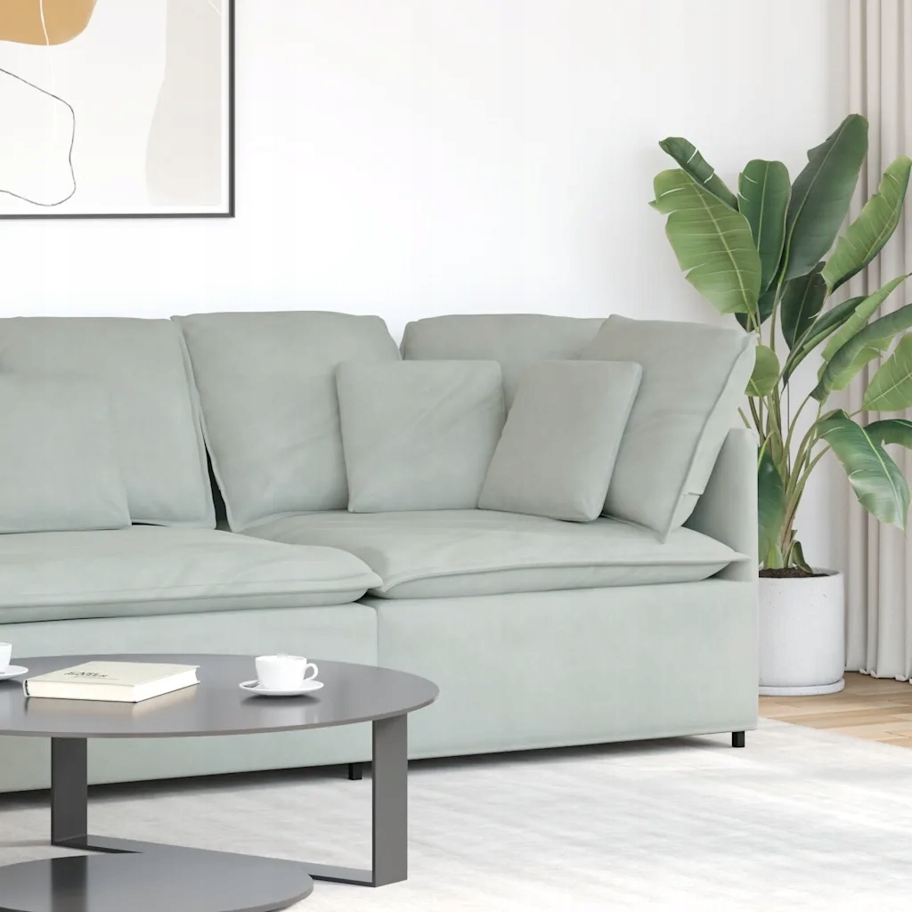 vidaXL Modułowy Narożnik Sofa z Poduszkami Jasnoszary 100 cm