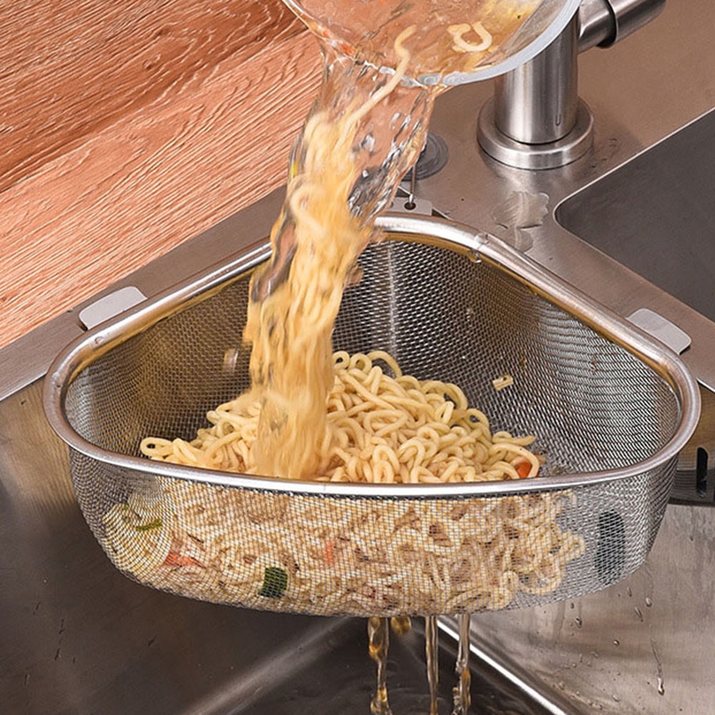 SINK DRAINER BASKET STAINLESS STEEL COLANDER SINK