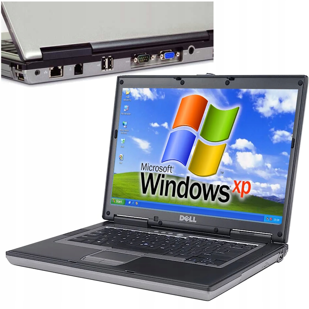 pancerny laptop Dell D830 Core 2 Duo 2GB Windows XP RS232 COM sprawny