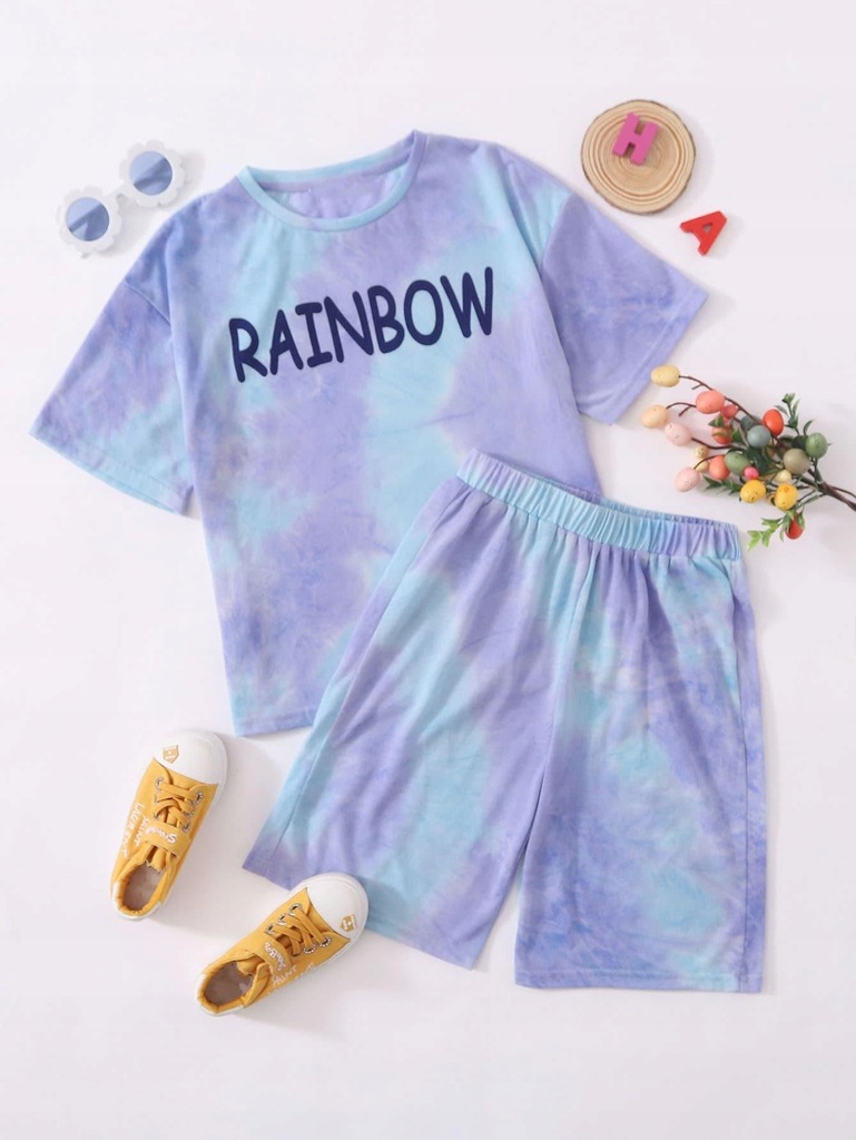 SHEIN _S1H VW0 SPODENKI + T-SHIRT KOMPLET TIE DYE _/ 140