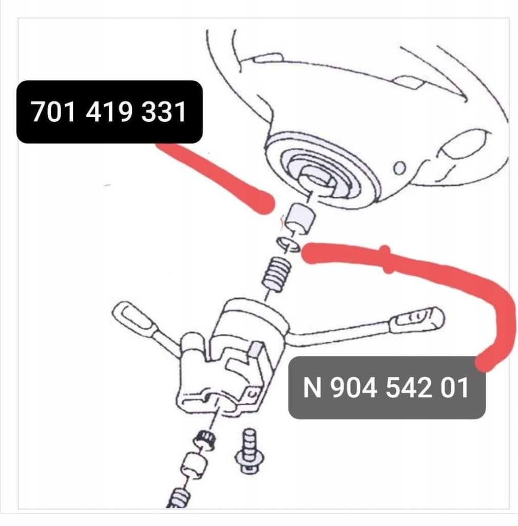 VW T4 Podkładka zaciskowa kolumny kierowniczej 11543097320