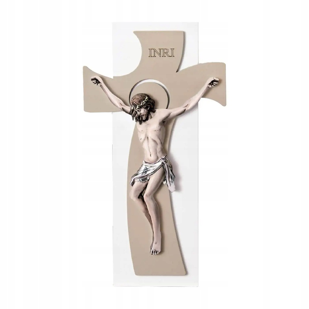 Krzyż malowany na drewnie | Rozmiar: 42x23 cm