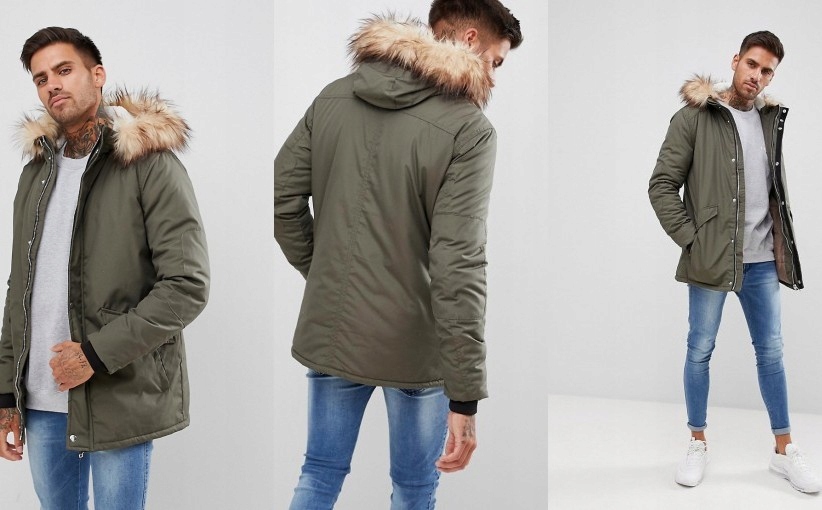 V7B203*RIVER ISLAND ZIELONA KURTKA PARKA XL U07