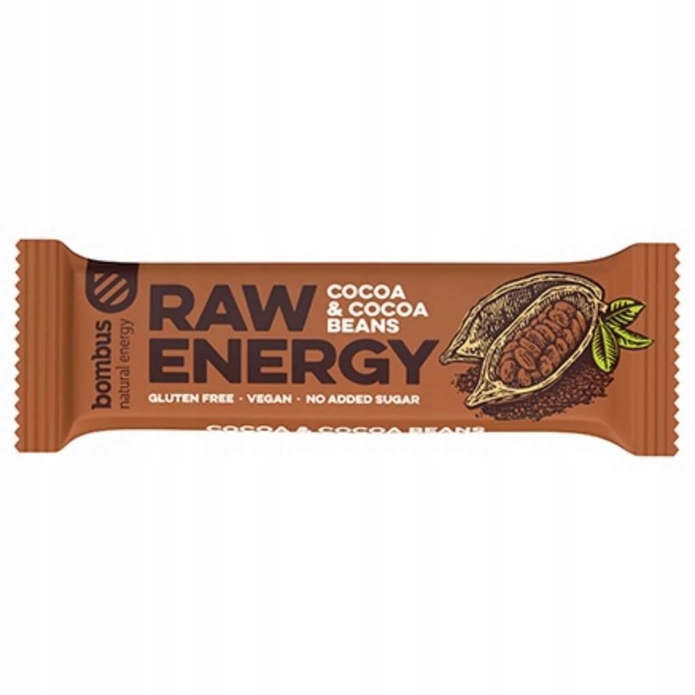 Baton RAW ENERGY z ziarnami kakaowca 50 g DMHERMES