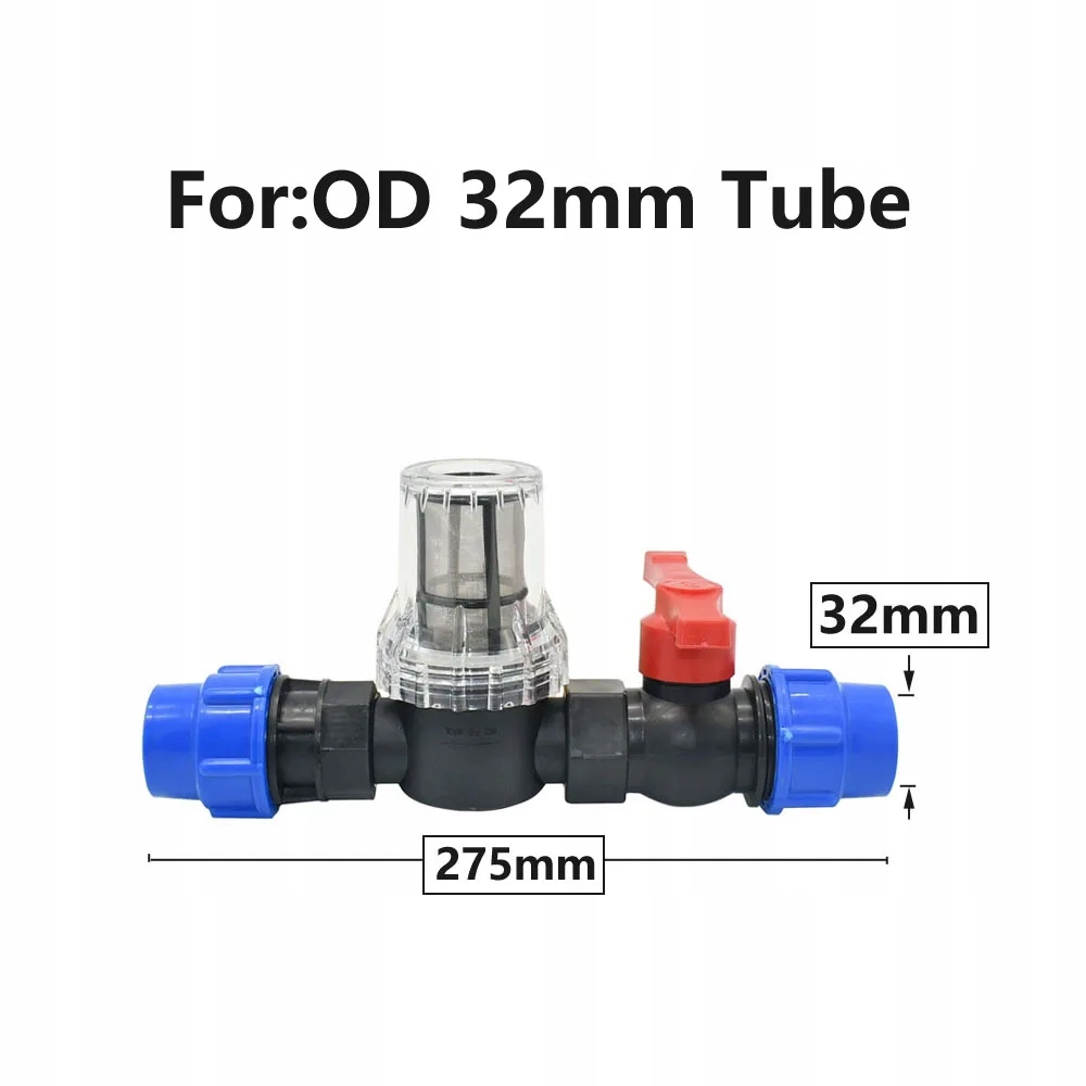 25mm 32mm Tube Water Filter Quick Connector 80 Mes