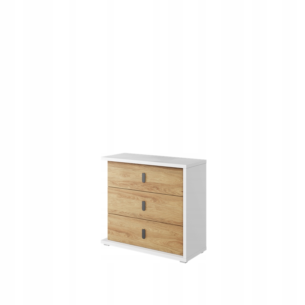Komoda SIMI - MS-04 - biały/hikora naturalna - 100 cm x 90 cm x 41 cm
