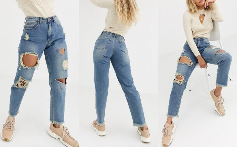 L33471 A05 MISSGUIDED JEANSY Z DZIURAMI 36