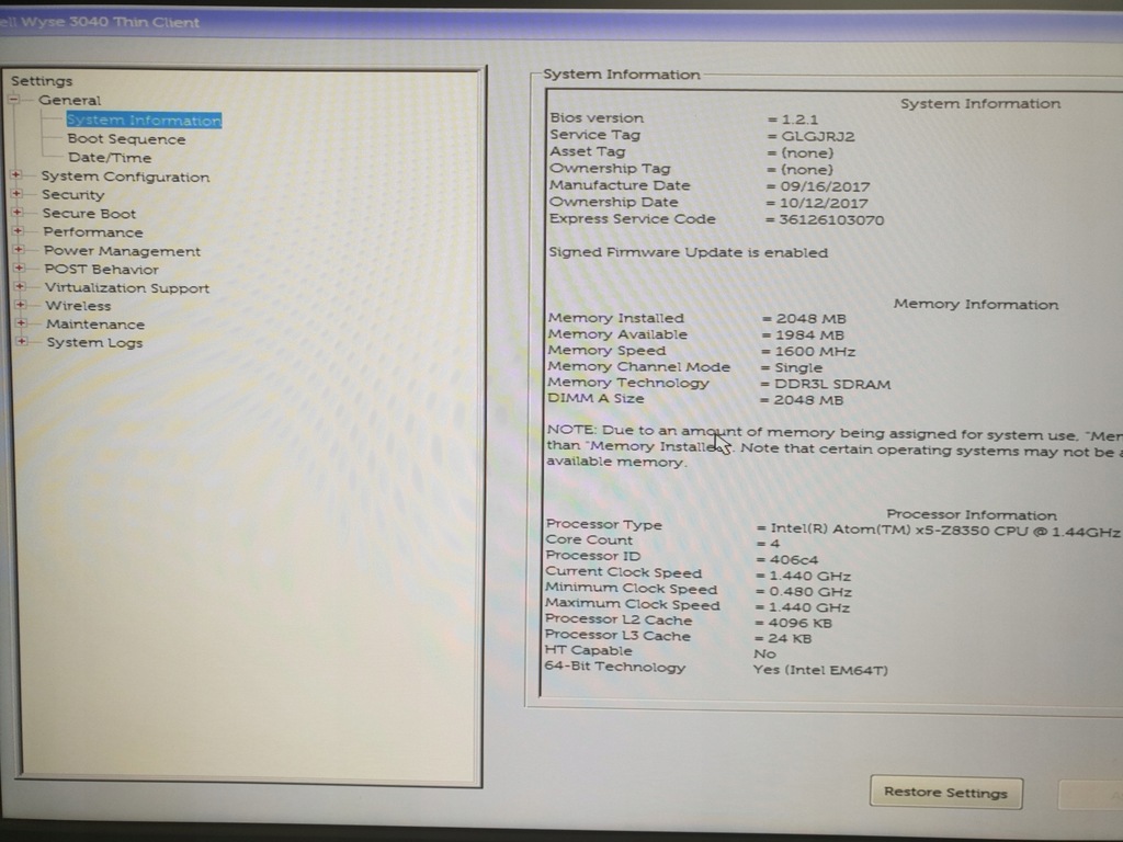 Dell Wyse 3040 5V Atom x5-Z8350 (2113876)