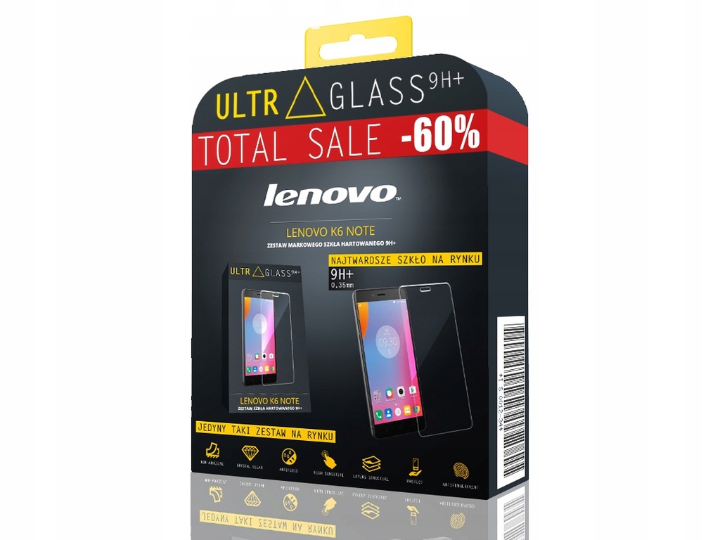 ORYGINALNE SZKŁO HARTOWANE 9H+ LENOVO K6 NOTE