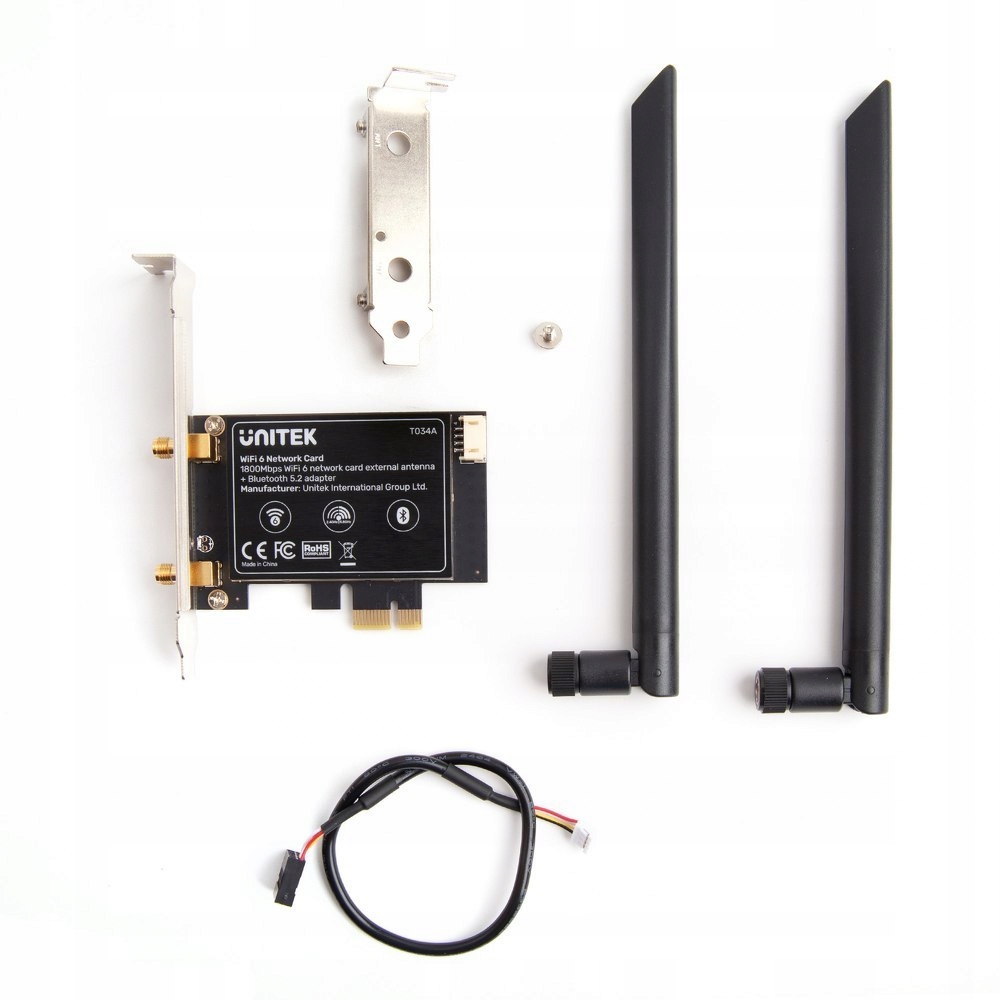 Unitek Karta sieciowa WiFi 6 na PCI-E, BT 5.2