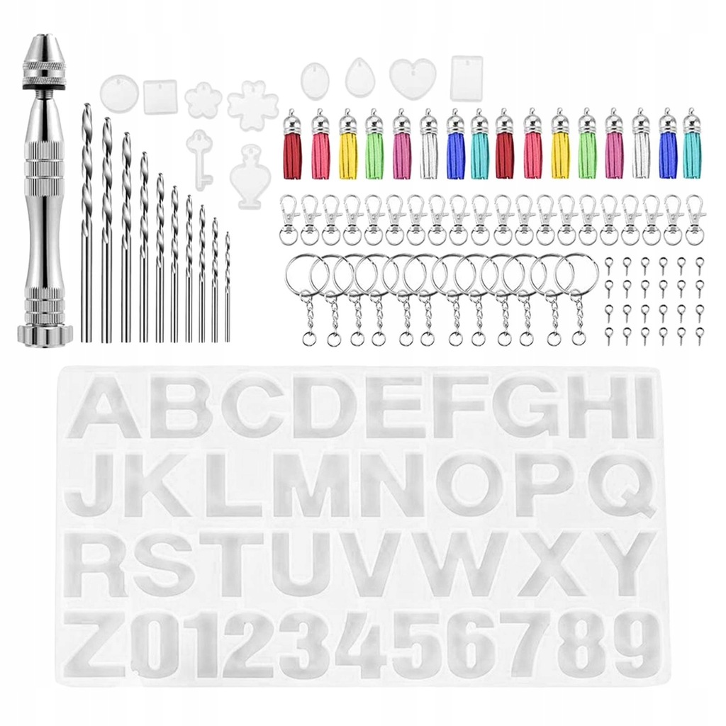 90Pcs Alphabet Resin Silicone Casting Kits with