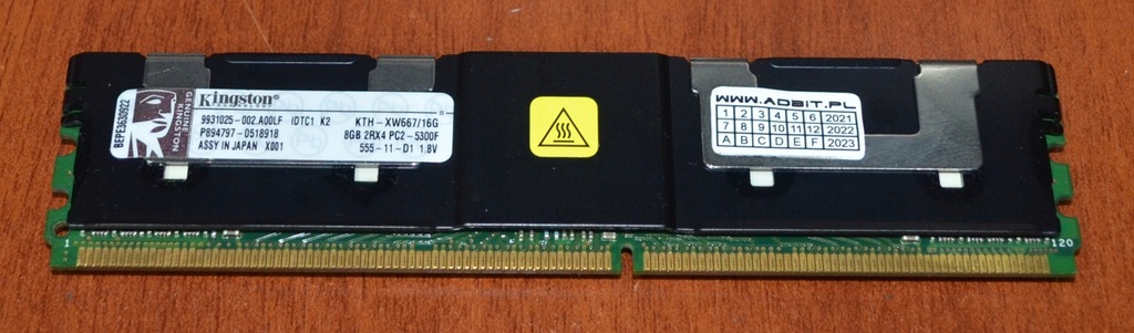 8GB 2Rx4 PC2-5300F KTH-XW667/16G KINGSTON