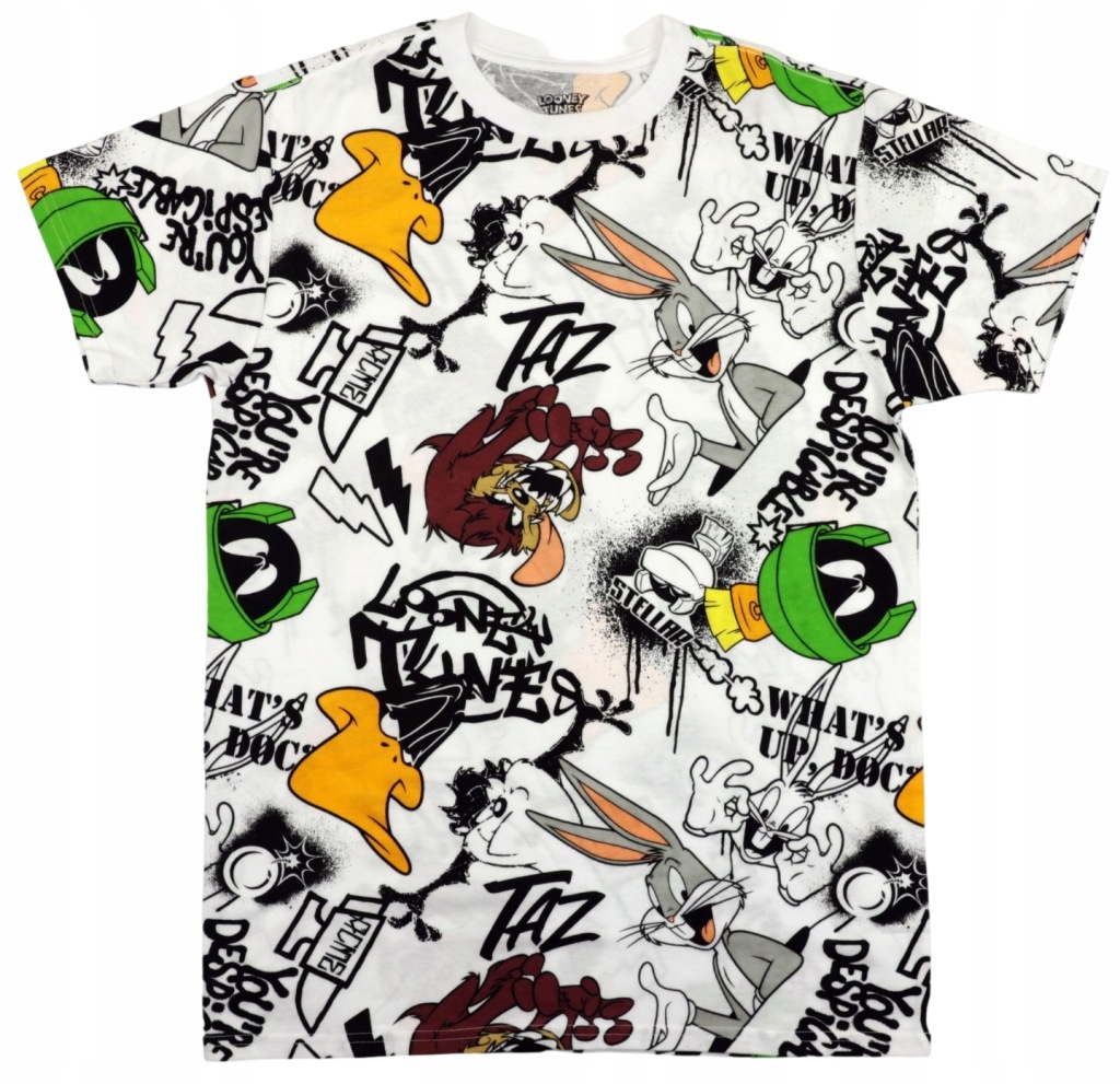 Koszulka męska młodzieżowa T-shirt Looney Tunes Zwariowane Melodie M Biała