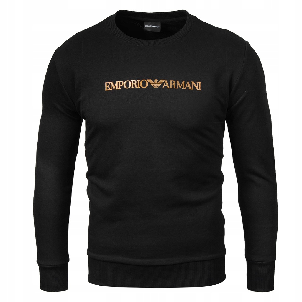 EMPORIO ARMANI BLUZA CZARNA ZE ZŁOTYM LOGO /XL