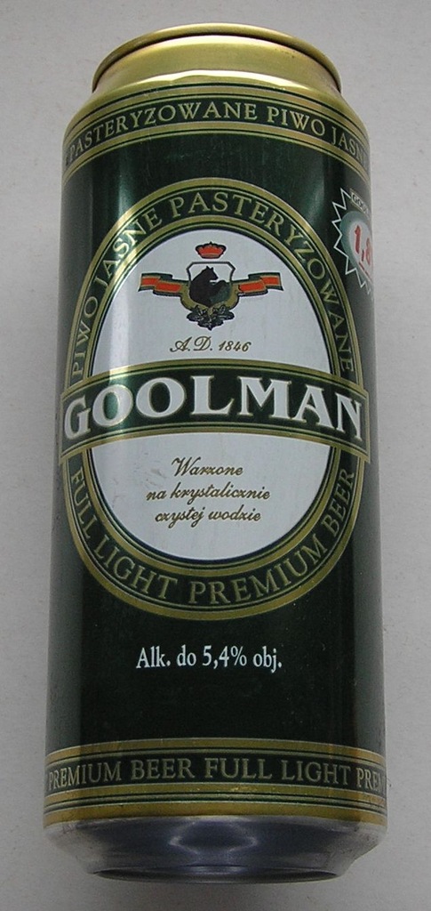 PUSZKA PIWO GOOLMAN FULL LIGHT LUBLIN 2000
