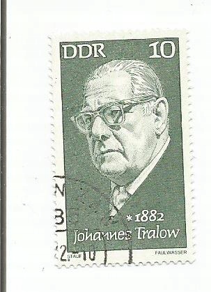Niemcy NRD DDR znaczki 1972 Johannes Tralow